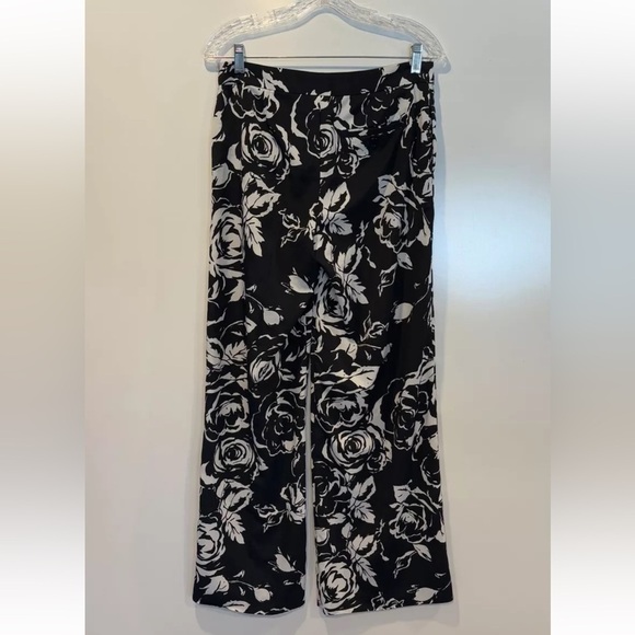 Lauren Ralph Lauren Black Pearl Floral Print Wide Leg Pants Womens Size 4 (1635) - Picture 4 of 6